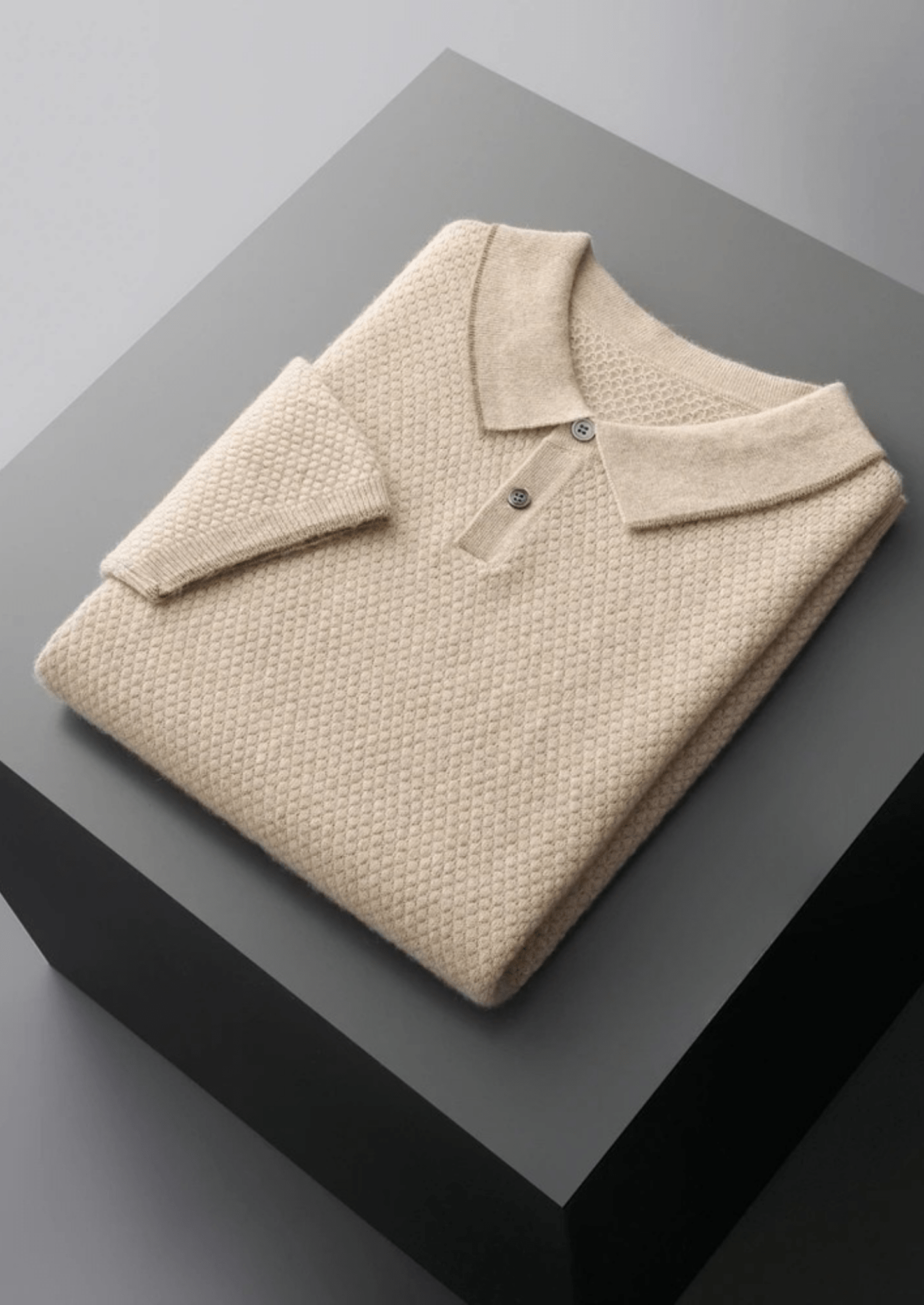 PREMIUM CASHMERE TWO - TONE POLO - Derada