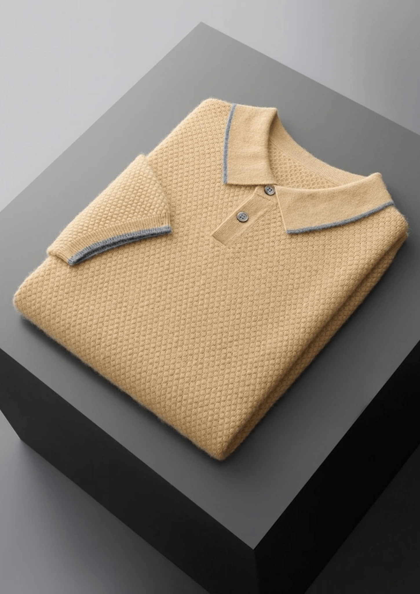 PREMIUM CASHMERE TWO - TONE POLO - Derada
