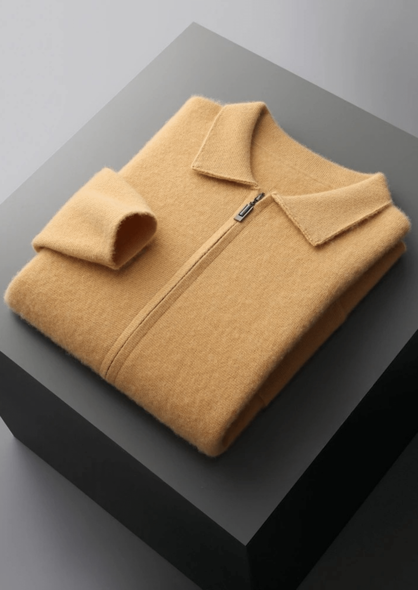 PREMIUM CASHMERE ZIPPER CARDIGAN - Derada