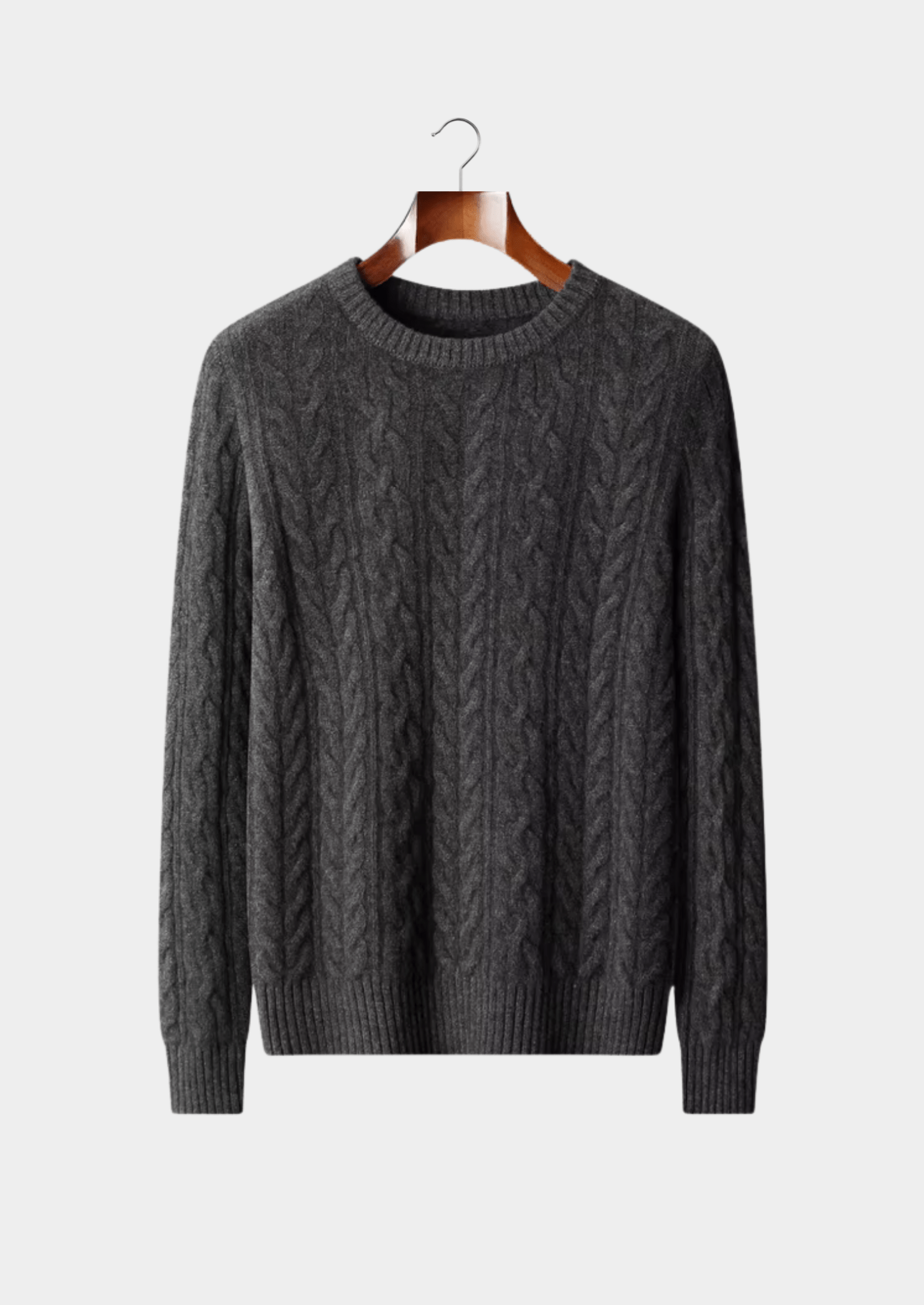 PURE EXTRA - FINE MERINO WOOL CABLE KNIT CREWNECK - Derada