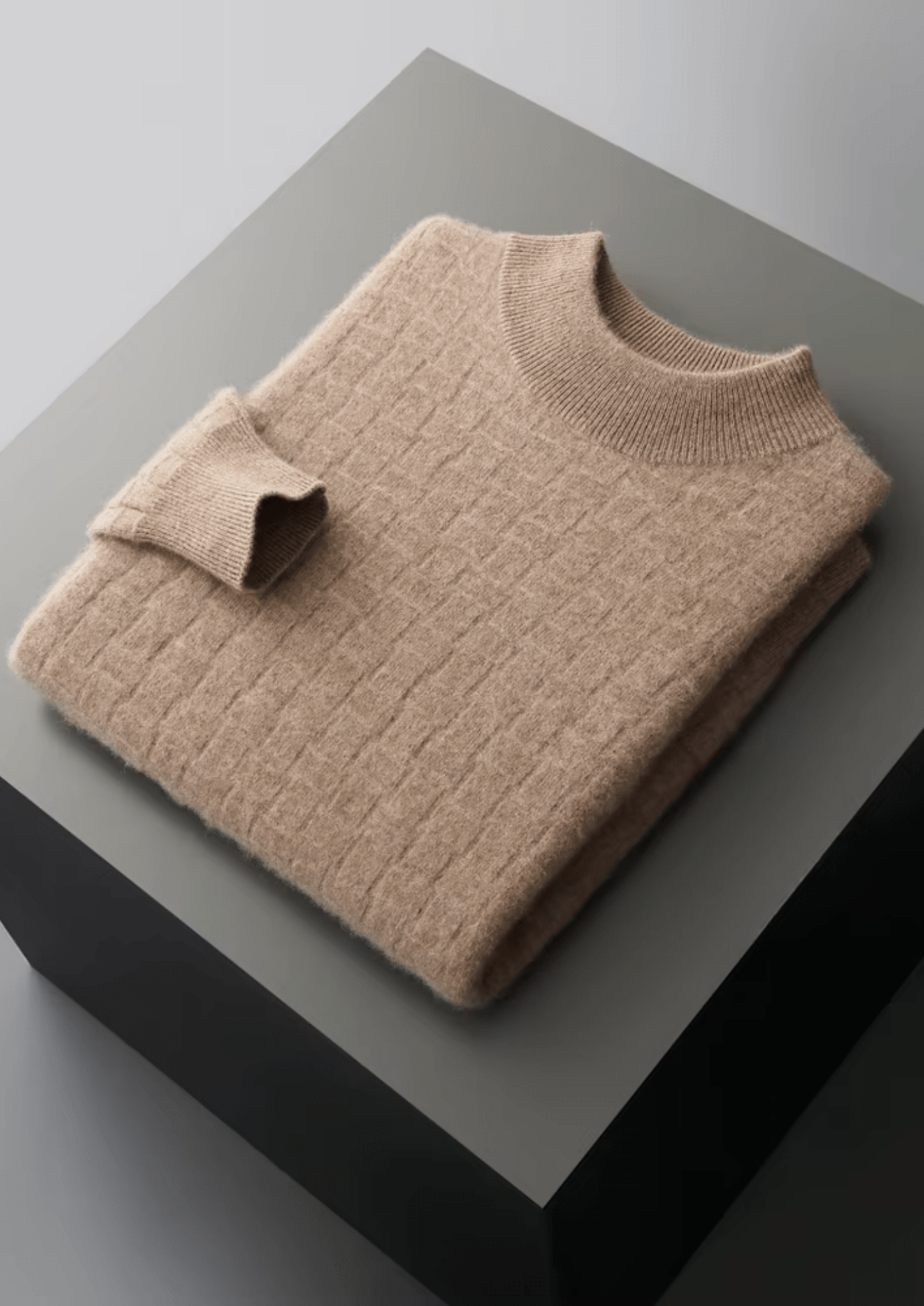 PURE EXTRA - FINE MERINO WOOL TEXTURED MOCKNECK - Derada