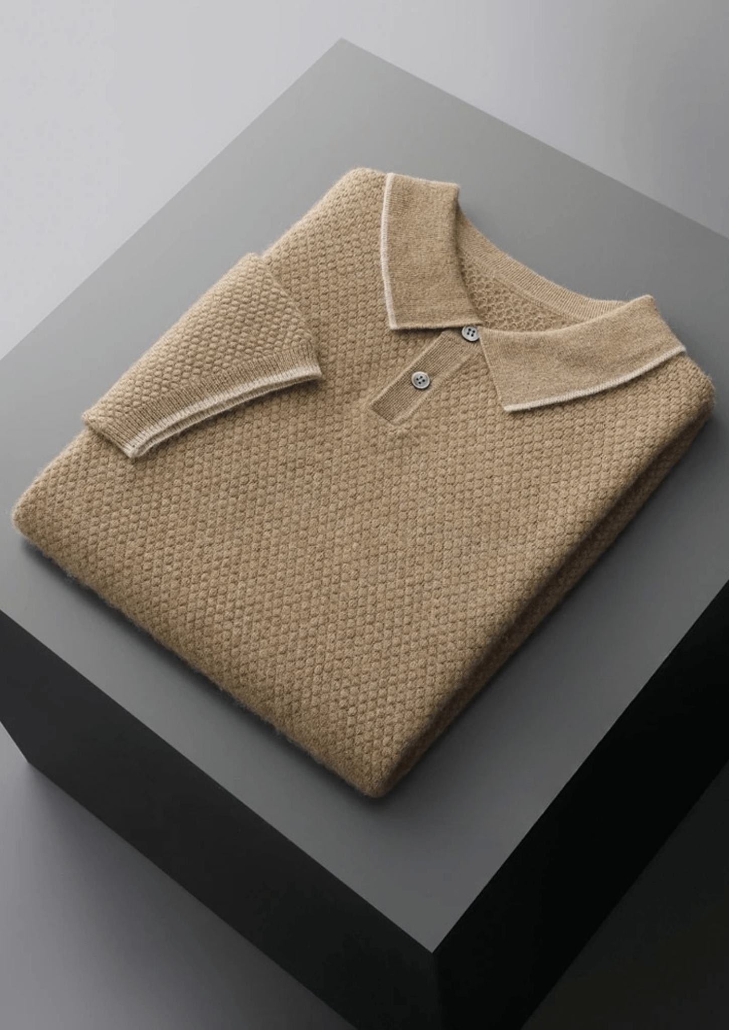 PREMIUM CASHMERE TWO - TONE POLO - Derada