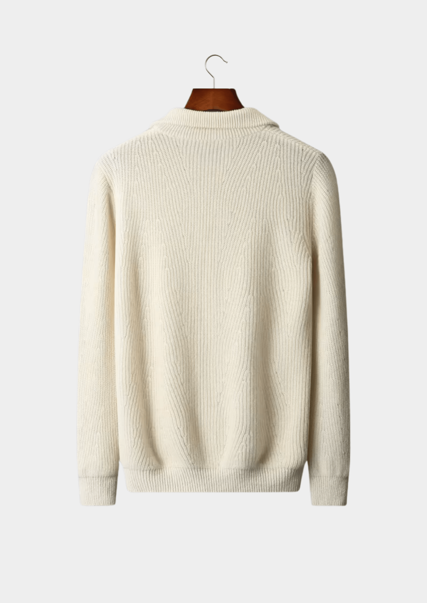 PURE EXTRA - FINE MERINO WOOL RIBBED HALF - ZIP - Derada