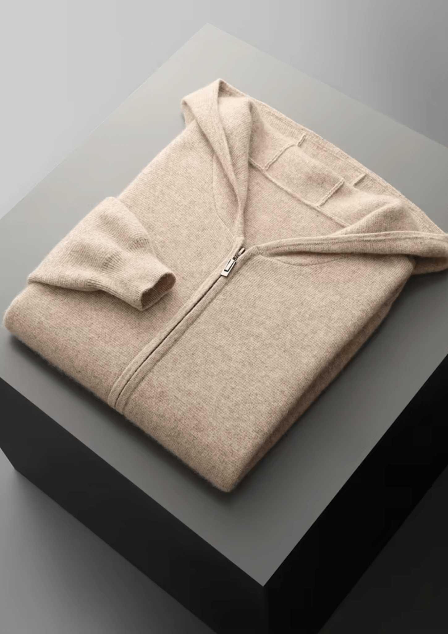 PURE EXTRA - FINE MERINO WOOL ZIPPER HOODIE - Derada